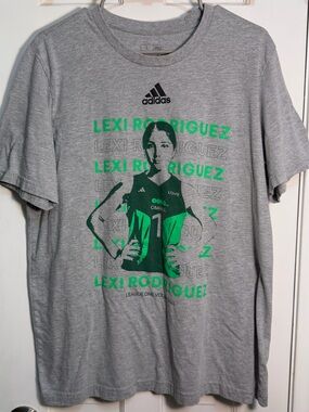 Adidas LOVB League One Volleyball Gray Tee Men’s Large Lexi Rodriguez